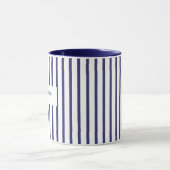 Mug Monogramme à rayures bleu marine (Centre)