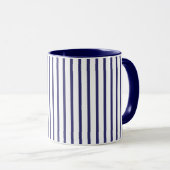 Mug Monogramme à rayures bleu marine (Devant droit)