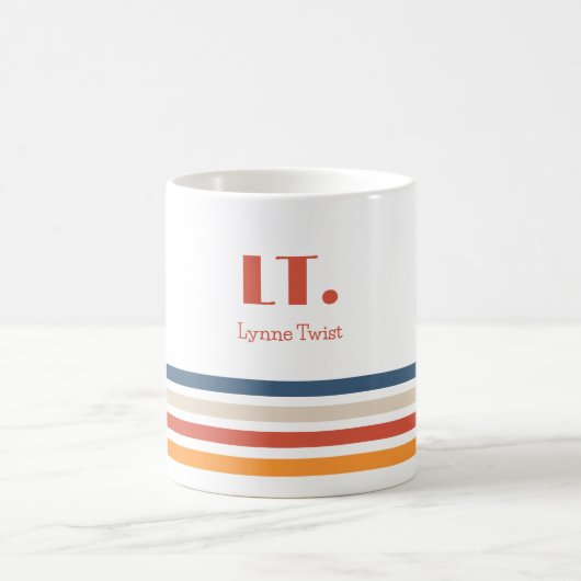 Mug Monogramme à rayures horizontales (Centre)