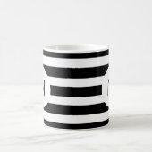 Mug Monogramme à rayures noir et blanc (couleur person (Centre)