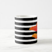 Mug Monogramme à rayures noires chic (Centre)