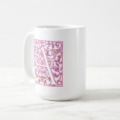 Mug Monogramme A rose filigrané (Devant gauche)