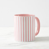 Mug Monogramme à ruban rayé rose (Devant droit)