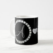 Mug Monogramme A strass noir bg (Devant gauche)