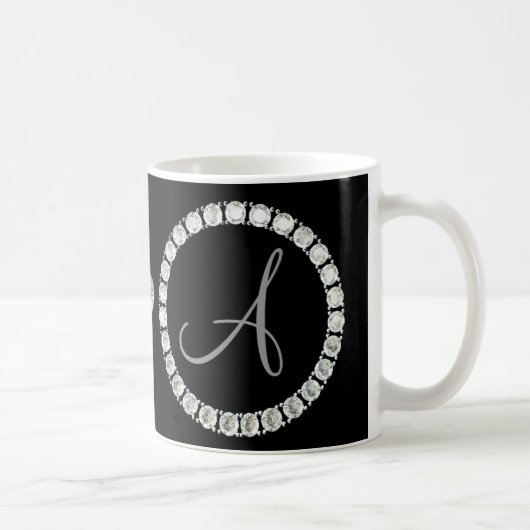 Mug Monogramme A strass noir bg (Droite)
