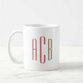 Mug Monogramme à trois lettres en terracotta douce mod (Gauche)