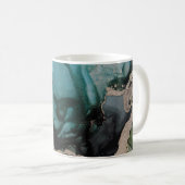 Mug Monogramme Abstrait Black Turquoise Gold Coffee Mu (Devant droit)