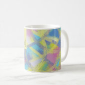 Mug Monogramme abstrait bleu jaune violet (Devant droit)