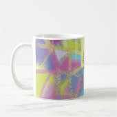 Mug Monogramme abstrait bleu jaune violet (Gauche)
