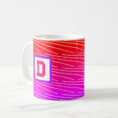 Mug monogramme abstrait moderne et coloré (Devant gauche)