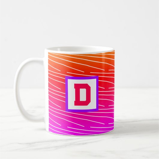 Mug monogramme abstrait moderne et coloré (Gauche)