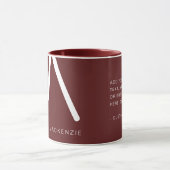 Mug Monogramme Abstrait moderne rouge et blanc (Centre)