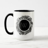 Mug Monogramme Abstrait Monochrome à Coup de Pinceau (Gauche)