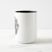 Mug Monogramme Abstrait Monochrome à Coup de Pinceau (Centre)