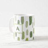 Mug Monogramme Abstrait Pastel Vert (Devant gauche)