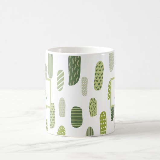 Mug Monogramme Abstrait Pastel Vert (Centre)