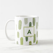 Mug Monogramme Abstrait Pastel Vert (Gauche)