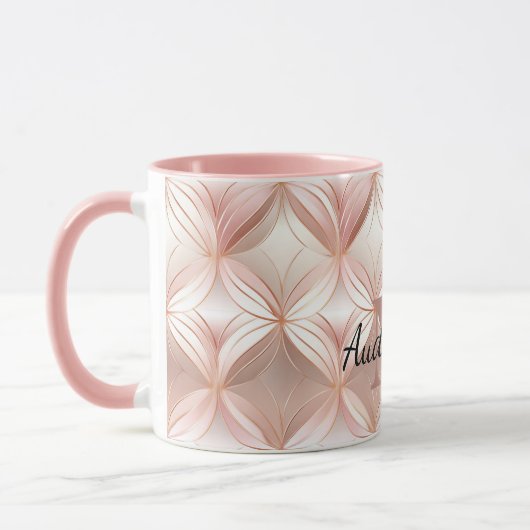 Mug Monogramme Abstrait rose rose rose rose fusée (Gauche)