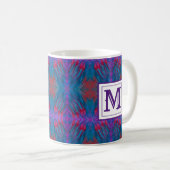 Mug Monogramme Abstrait violet moderne (Devant droit)