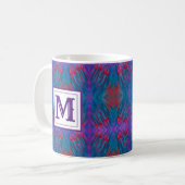 Mug Monogramme Abstrait violet moderne (Devant gauche)