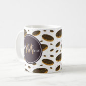 Mug Monogramme alimentaire Motif de Donut de chocolat (Devant gauche)