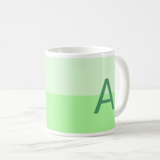 Mug Monogramme alphabétique vert (Devant droit)