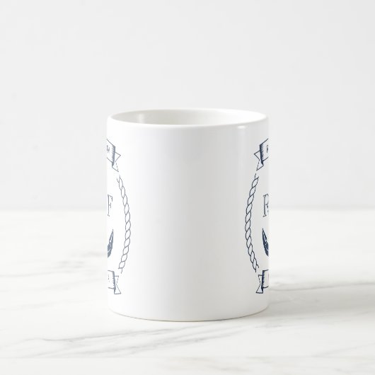 Mug Monogramme Ancre nautique (Centre)