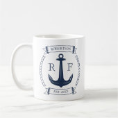 Mug Monogramme Ancre nautique (Gauche)