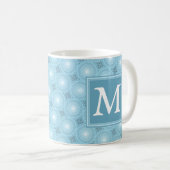 Mug Monogramme ange bleu cercles motif (Devant droit)
