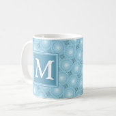Mug Monogramme ange bleu cercles motif (Devant gauche)