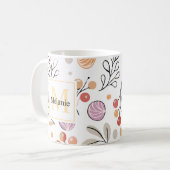 Mug monogramme aquarelle botanique moderne pour les fê (Devant gauche)