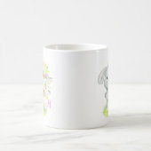 Mug Monogramme Aquarelle Cute Lapin Floral Lapin Lapin (Centre)