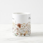 Mug Monogramme Aquarelle Fleur sauvage Joli Floral (Centre)