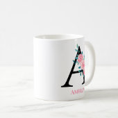 Mug Monogramme Aquarelle Lettre Unique Personnalisée A (Devant droit)
