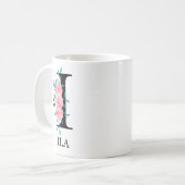 Mug Monogramme Aquarelle Lettre Unique Personnalisée C (Devant gauche)
