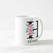 Mug Monogramme Aquarelle Lettre Unique Personnalisée C (Devant droit)