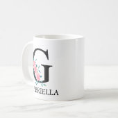 Mug Monogramme Aquarelle Lettre Unique Personnalisée G (Devant gauche)