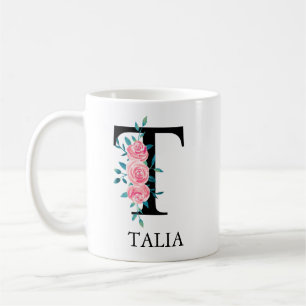 Mug Monogramme Aquarelle Lettre Unique Personnalisée T