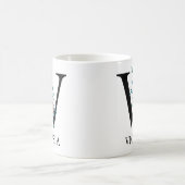 Mug Monogramme Aquarelle Lettre Unique Personnalisée W (Centre)