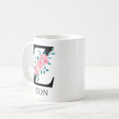 Mug Monogramme Aquarelle Lettre Unique Personnalisée Z (Devant gauche)
