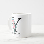 Mug Monogramme Aquarelle Lettre Y Personnalisée Simple (Devant gauche)