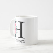 Mug Monogramme aquarelle personnalisé lettre unique Ca (Devant gauche)