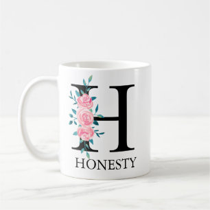 Mug Monogramme aquarelle personnalisé lettre unique Ca