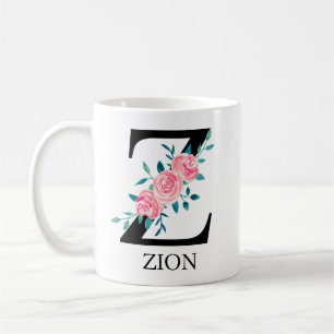 Mug Monogramme aquarelle personnalisé lettre unique Z