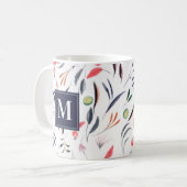 Mug Monogramme Aquarelle végétale (Devant gauche)