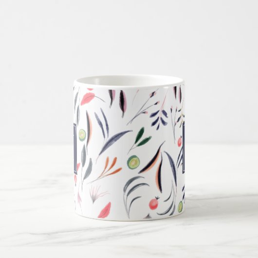 Mug Monogramme Aquarelle végétale (Centre)