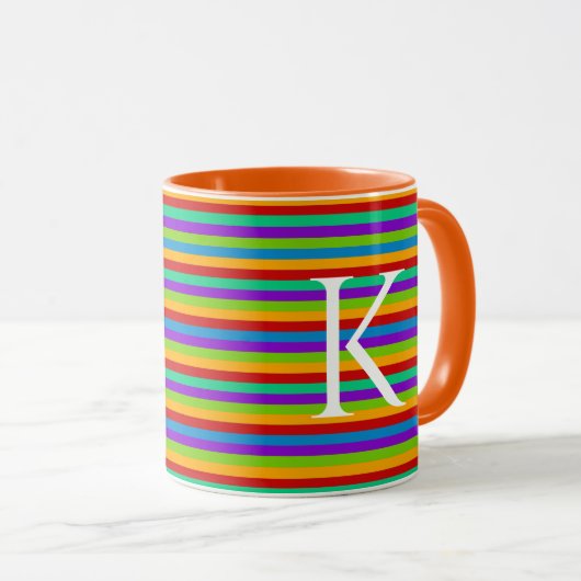 Mug Monogramme arc-en-ciel (Devant droit)