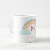 Mug monogramme, arc-en-ciel personnalisé (Devant gauche)