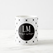 Mug Monogramme Arc Script Blanc & Noir (Centre)