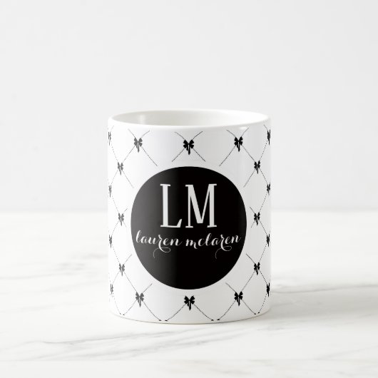 Mug Monogramme Arc Script Blanc & Noir (Centre)